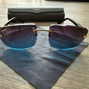 Cartier Gradient Purple and Blue Sunglasses